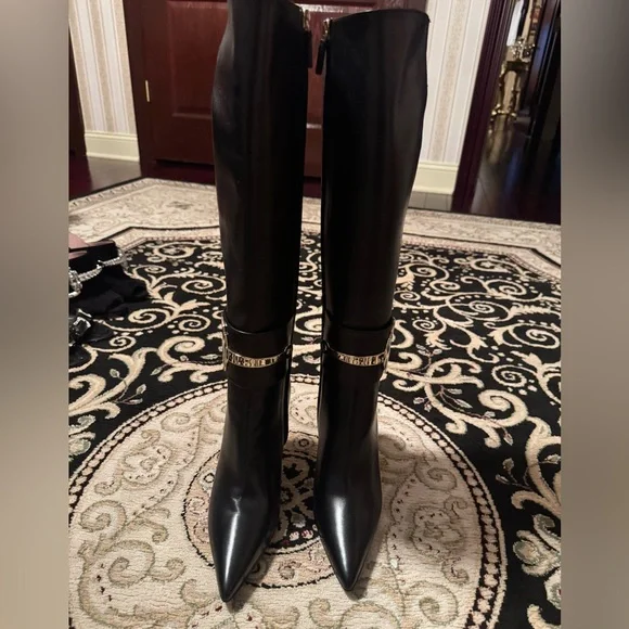 New Gucci Elegant Black Knee-High Women's Boots Size 38 - Picture 2 of 6